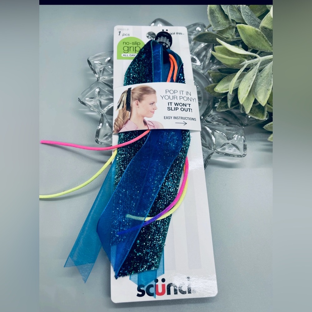 Scunci Glittery Blue and Neon Hair Accessories